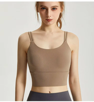 Soutien-gorge de sport double bretelle haute performance pour l'été, respirant, avec logo frontal, antichoc, idéal pour le yoga et le fitness, pour petites poitrines.