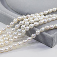 Perles de culture en forme de goutte pour la fabrication de bijoux DIY, prix de gros, qualité 3A, 7-8 mm, perles d'eau douce