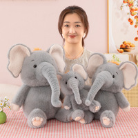 Peluche Mignonne en Forme d'Éléphant à Long Nez, Poupée de Dessin Animé, Rembourrage en Coton PP, Décoration Thème Zoo, Peluche Personnalisée, Cadeaux pour Enfants