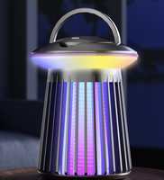 Lámpara para matar mosquitos, tipo de descarga eléctrica, para el hogar, para acampar al aire libre, luz nocturna colorida, señuelo automático para mosquitos y asesino de moscas