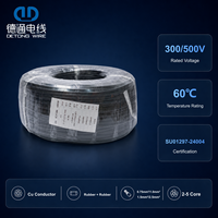 Câble d'alimentation souple en cuivre toronné 60245 IEC 53 2-5 conducteurs isolé en caoutchouc 0,75 mm 1,0 mm 1,5 mm 2,5 mm 500V DeTong