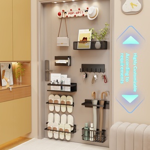 Perchero Magnético <span class=keywords><strong>de</strong></span> Metal <span class=keywords><strong>de</strong></span> Una Sola Capa, No Plegable, para Guardar Paraguas, Zapatos, Bolsos, Abrigos, Toallas y Colgar en la Pared, Estilo Simple y Moderno - Product Image 4