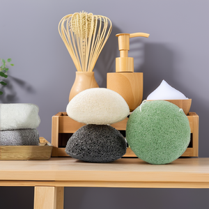 Hot Hàn Quốc Konjac miếng bọt biển tre Than tự nhiên cơ thể miếng bọt biển cho chăm sóc da mặt bóng loại tắm miếng bọt biển làm lưới sợi Net hoa - Product Image 2