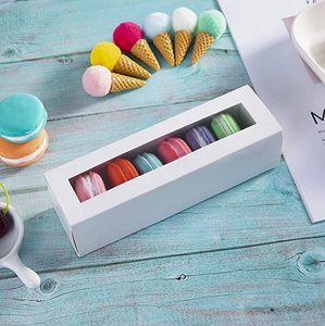 Tùy chỉnh bán buôn ngăn kéo mini Macaron Đóng gói hộp giấy Kraft tráng miệng Cookie Macaron Favor box với cửa sổ - Product Image 3