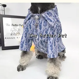 Pakaian Anjing Kecil Mewah Merek Fashion Baju Anjing Hangat Musim Gugur/Musim Dingin Mantel Bulldog Prancis Paling Lembut