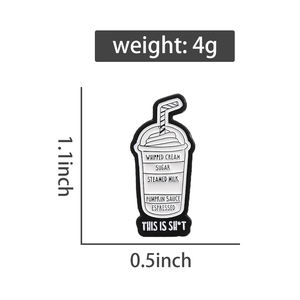 Dies ist Kaffee Emaille Pins benutzer definierte Wasser und Espresso Tasse Brosche Revers Abzeichen Schmuck Zubehör Geschenk für Freunde - Product Image 6