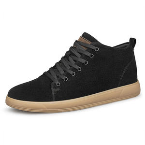 Baskets décontractées pour hommes style britannique, rehaussement de 6 cm, chaussures de sport pour jeunes en daim et peau de porc, doublure en maille, semelle épaisse invisible - Product Image 6