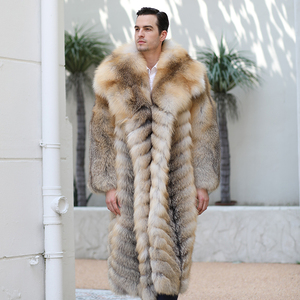 <span class=keywords><strong>Manteau</strong></span> <span class=keywords><strong>long</strong></span> en <span class=keywords><strong>fourrure</strong></span> de renard doré pour <span class=keywords><strong>homme</strong></span>, style charmant, chaud pour l'automne et l'hiver, en vraie <span class=keywords><strong>fourrure</strong></span> de renard - Product Image 1