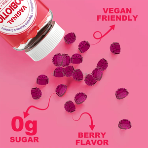 ओम 50 बिलियन सीफू 10 उपभेदों प्रोबायोटिक्स और प्रीबायोटिक्स योनि स्वास्थ्य गुम्मीज पूरक महिलाओं की गंध नियंत्रण और जीवंत वनस्पतियों के लिए पूरक - Product Image 5