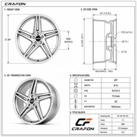 Jantes forgées CF 18 19 pouces 5x114.3 PCD 66.1 CB pour voitures particulières, compatibles avec Silvia S15 S14, jantes chromées