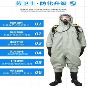 Combinaison de protection en tissu ignifuge enduit de PVC double face, pour la lutte contre les incendies, les produits chimiques, pharmaceutiques et pétroliers - Product Image 1