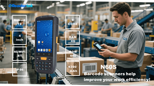 Escáner Industrial Portátil Resistente con Android 12, Lector de Códigos de Barras, Resistente al Agua, Precios, Bluetooth, Wifi, RFID, para Restaurantes, Gestión de Inventario Móvil - Product Image 4
