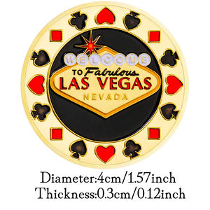 Selamat datang di Las Vegas Nevada koin berlapis emas Poker malaikat motif warna hadiah koin - Product Image 3