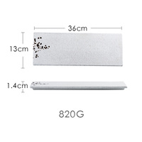 Plat de service rectangulaire en grès à glaçure réactive, texturé, pour sushi, idéal pour hôtels, restaurants et services de restauration fine