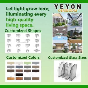 Yeyon 2026 OEM Invernadero Exterior de Aluminio y <span class=keywords><strong>Madera</strong></span> con Techo Sólido, Cerramiento Independiente, Invernadero Residencial, Casa de Cristal - Product Image 4