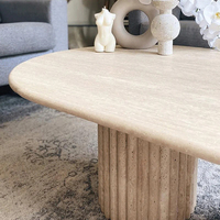 Table basse de salon en marbre travertin style Wabi-Sabi Cammy Stone, mobilier multifonctionnel de luxe pour la maison, design de créateur