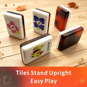 Classic <b>Mahjong</b> Tile <b>Set</b> Portable Plastic Tiles For 4 Players With Traditional Chinese Design And White Base - Product Image 2