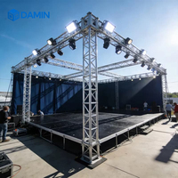 Structure de scène modulaire en aluminium 6061-T6, treillis carré 290 mm F34, équipement de rigging robuste pour événements DJ et expositions