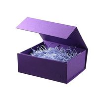 Boîte pliante en papier magnétique de luxe de couleur violette avec logo personnalisé, boîte rigide en carton pliable pour robe de mariée ou vin
