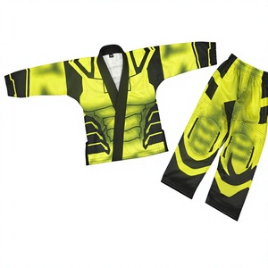 Kimono BJJ unisexe jaune et noir à imprimé numérique, séchage rapide, 460g polyester/coton, pour un style personnalisé, coupe ajustée, vêtements de sport de combat pour adultes - Product Image 1