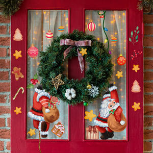 <span class=keywords><strong>Autocollants</strong></span> en verre statiques personnalisés de Noël cloches de Noël fenêtres de centre commercial <span class=keywords><strong>autocollants</strong></span> d'ambiance de fleurs - Product Image 6