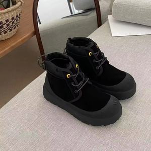 Botas de Nieve de Diseño de Lujo, Botines de Invierno con Forro de Felpa, Color Caramelo, Cuero Grueso, Suela de EVA Ligera y Cómoda - Product Image 6