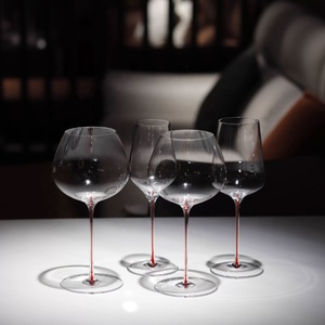 Calice in Cristallo di Lusso con Stelo <span class=keywords><strong>Rosso</strong></span>, Fatto a Mano, di Alta Qualità, per <span class=keywords><strong>Vino</strong></span> - Product Image 2