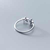 Tendance Offre Spéciale 925 Sterling Argent Tortue Tortue Étoile Bague Avec Strass Pour Les Femmes