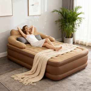 Colchón Inflable de Camping Plegable y Portátil, de PVC con Revestimiento Aterciopelado, Resistente a Fugas y al Desgaste, Doble, Elevado - Product Image 1