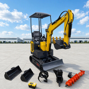 Prix d'usine – Mini-excavatrice compacte sur chenilles à cabine ouverte de 1 tonne avec moteur et pompe hydraulique – Garantie 1 an - Product Image 1