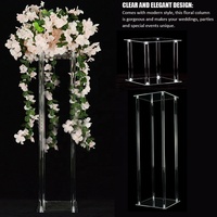Vente chaude : Centre de table de mariage de 60 cm de haut, décoration de banquet, centre de table, décoration de passerelle, socles en acrylique transparent, présentoir