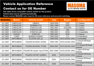 Juego de Juntas para Tapa de Válvulas de Motor GC-3007 MASUMA, de Goma Resistente al Aceite, Repuestos de Sellado para Motor de Automóvil CHRYSLER - Product Image 2
