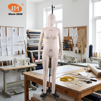 Junmei Mannequin de couture femme sans tête, taille personnalisable et réglable, corps entier, US 6/EU 36, avec support de bras en fibre de verre et jambe à pointes