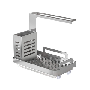 Porte-éponge, porte-savon, brosse à vaisselle, adhésif <span class=keywords><strong>mural</strong></span>, acier inoxydable, <span class=keywords><strong>organisateur</strong></span> de cuisine pour <span class=keywords><strong>évier</strong></span> - Product Image 4