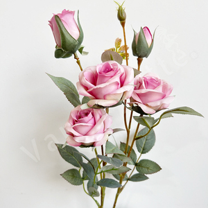 Elisabeth di alta qualità viola Blush rosa fiori artificiali artificiali decorativi grandi fiori rosa di seta artificiali grandi - Product Image 2