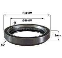 Roulement à billes pour casque de vélo en acier chromé scellé haute vitesse 1-1/2" T808 40X52X12 45/45