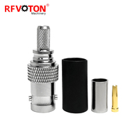 Connecteur droit à sertir DC-3GHz 50 OHM Q9 BNC femelle pour câble coaxial RF RG58 LMR195 RG303 RG141 RG142 RG400