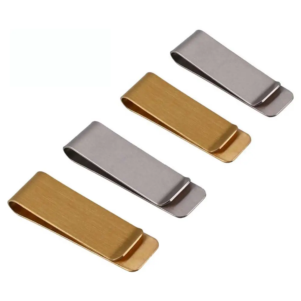 Brass Banknote Clip Wallet Holder Metal Money Clip for Cash and Credit Cards solid brass spring money clip