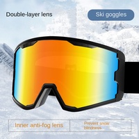 Masque de ski anti-buée double couche OTG, triple couche éponge, ajustement confortable, protection UV, pour adulte, activités de plein air
