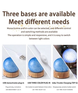 Veilleuse LED en forme d'étoile Lampe USB en bois Produit Explosion Lampe au design novateur moderne Veilleuse en verre avec boule de cristal - Product Image 4