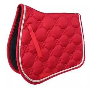 Manufacturer breathable sweating Honeycomb plaid double roll cord Horse saddle pad