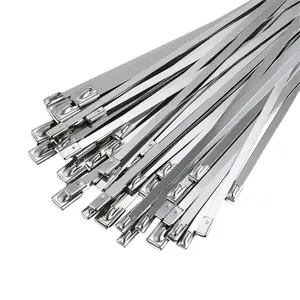 100pcs/bag Stainless Pvc Coated Steel Cable Tie Stainless Steel Self-locking Zip Ties 304/316/201 Metal Cable Ties