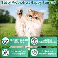Probiotiques pour chats OEM, friandises molles, soutien immunitaire, digestion, nutrition, probiotiques pour animaux de compagnie, santé, friandises croquantes et crémeuses, compléments alimentaires pour chats