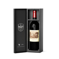 Boîte d'emballage de vin en carton recyclable Bouteille unique Paulownia Flip Cover Personnalisation pour jus de thé