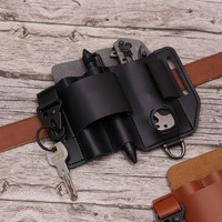 Sac à outils portable multifonction en cuir PU personnalisé, imperméable et durable, avec étui pour lampe torche et couteaux, pour les activités de plein air et la randonnée