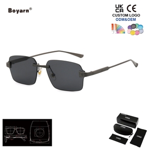 Gafas de Sol Cuadradas Clásicas Sin Montura Boyarn Fashion para Hombre, Gafas de Sol Modernas de Lujo para Mujer, Logotipo Personalizado, Lentes de Sol de Alta Calidad - Product Image 1