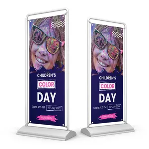 Premium Publicidad Promocional Outdoor Flex Banner Stand Tradeshow Door Frame Broad Base Banner Stand