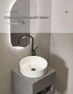 <span class=keywords><strong>Lavabo</strong></span> de Piedra Creativo y Elegante para Apartamentos Pequeños, Montado en la Pared, Ideal para Balcones y Baños - Product Image 5