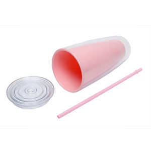 OEM personalizado 26oz transparente doble pared vaso <span class=keywords><strong>de</strong></span> plástico reutilizable con tapa al por mayor personalizable color puro - Product Image 5