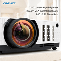 Projecteur laser professionnel CAAVITS 7100 lumens WUXGA 1920x1200 3LCD pour l'éducation, les salles de conférence, projecteur pour salle de réunion